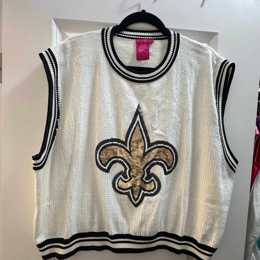 Queen of Sparkles x New Orleans Saints sequin sweater. Brand new, never worn.
